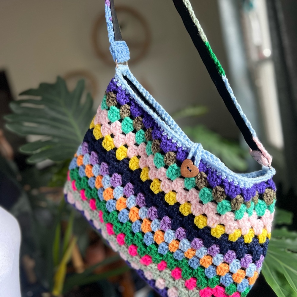 Colorful Crochet Shoulder Bag - Picture 2 of 7